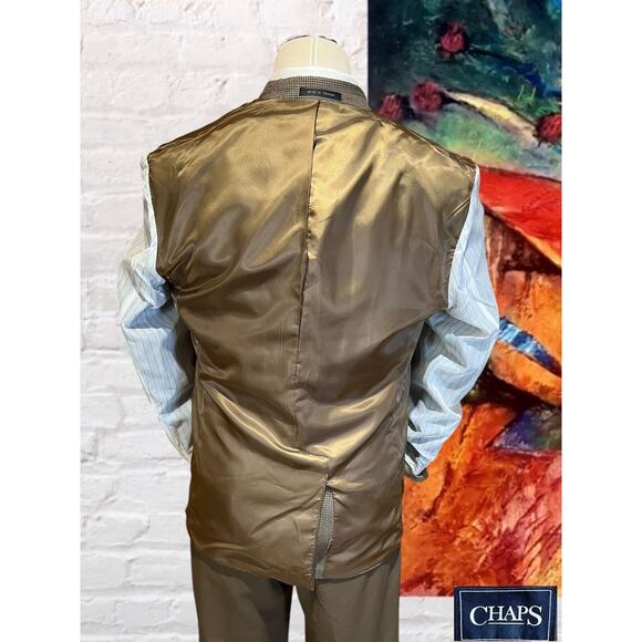 New Chaps Ralph Lauren 42R Mens Brown Houndstooth Casual Blazer Sport Jacket - Picture 8 of 15